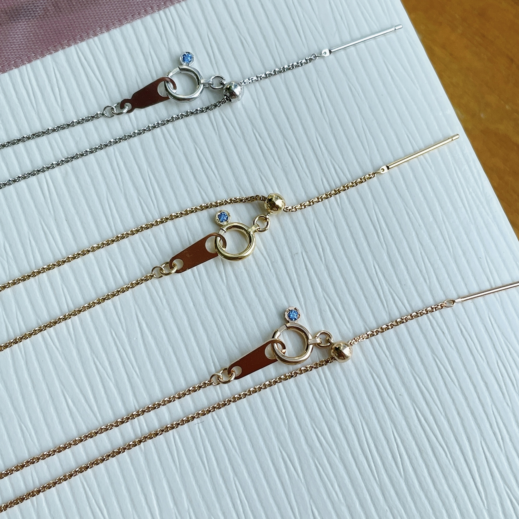 18K金日本製伸縮鏈-針尾項鍊 (0.9mm粗)