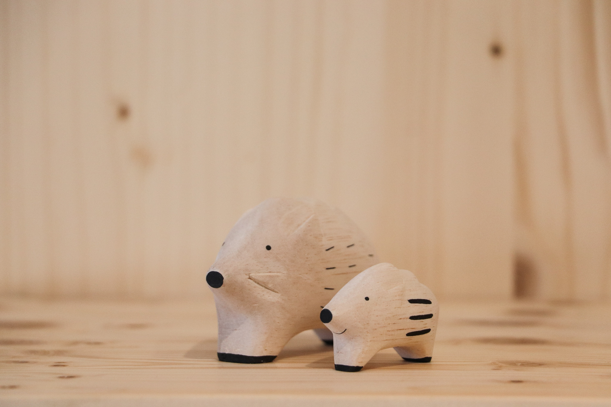 T-lab 山豬親子 木雕