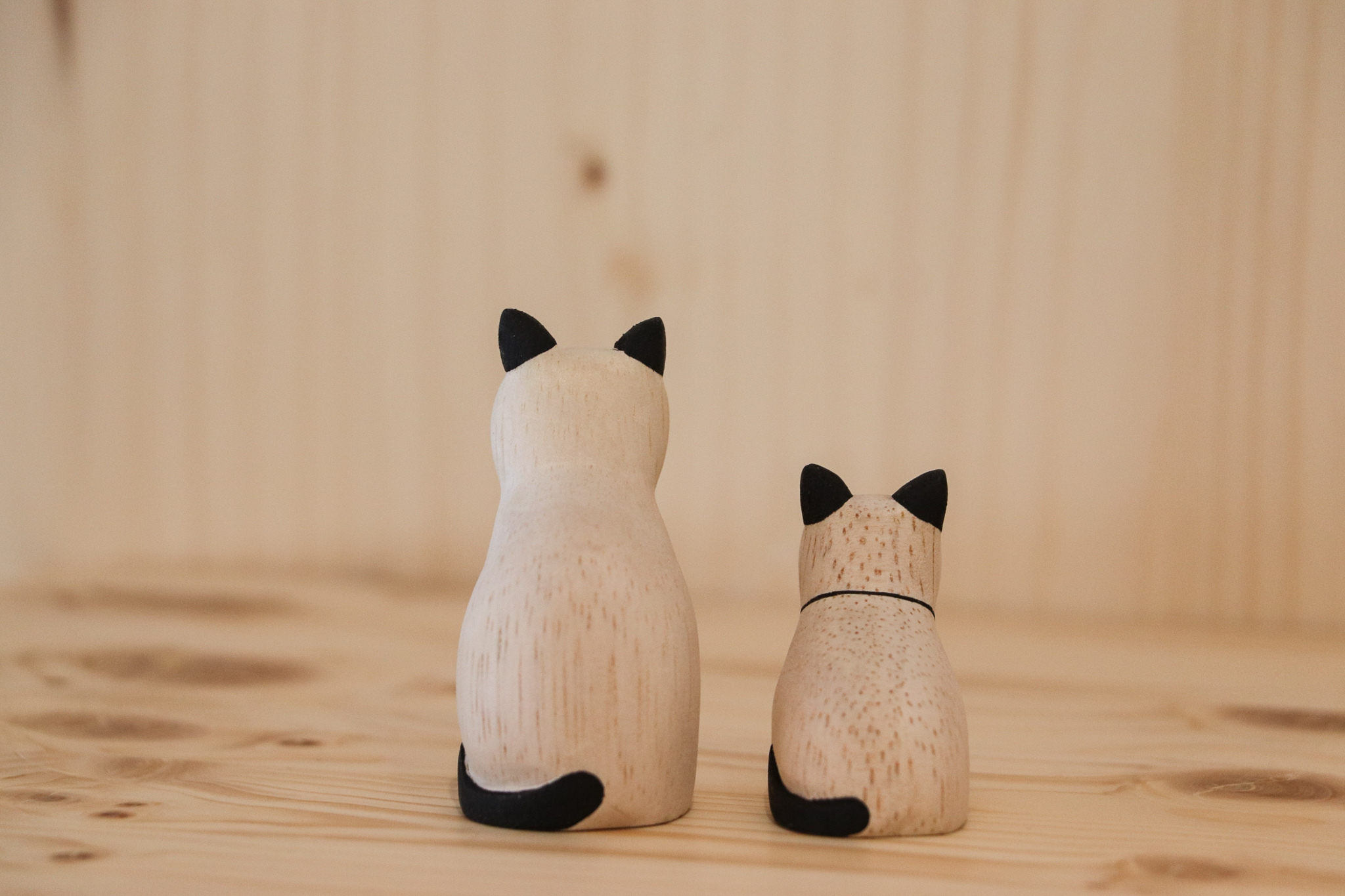 T-lab 貓咪親子 木雕