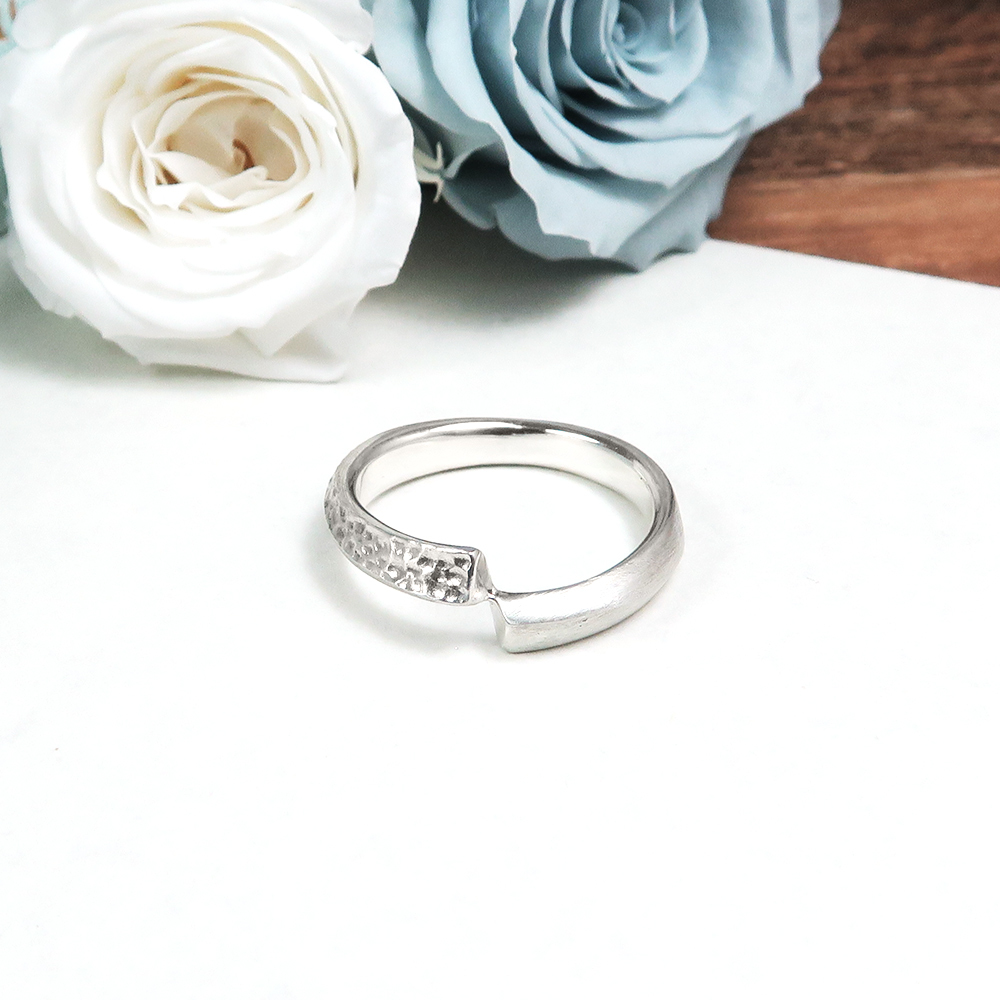 晝夜銀戒〈白晝〉情侶款 女戒 刻字訂製 925純銀戒指