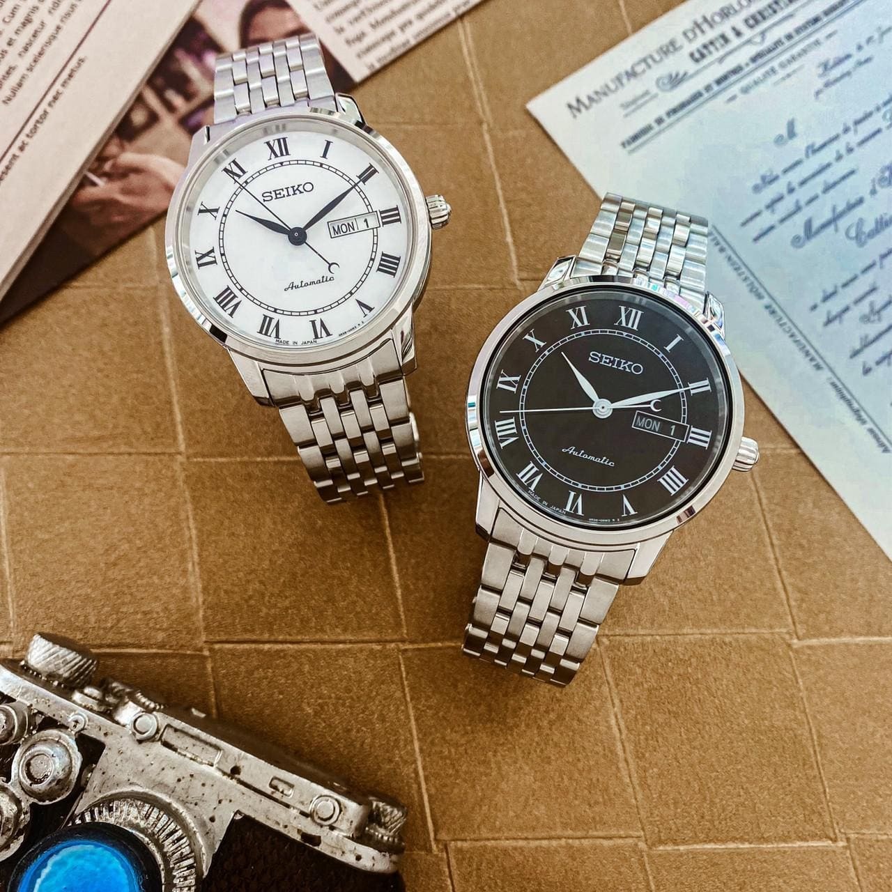 【SEIKO 精工】Presage 羅馬假期機械錶 4R36-04E0W(白) / 4R36-04E0X(黑)  (39.5mm) 現代鐘錶