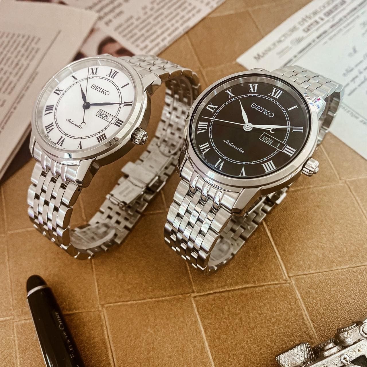 【SEIKO 精工】Presage 羅馬假期機械錶 4R36-04E0W(白) / 4R36-04E0X(黑)  (39.5mm) 現代鐘錶