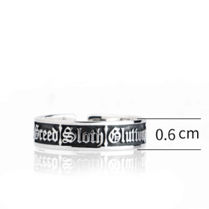 【ACCY018】七宗罪哥德文字開口設計戒指