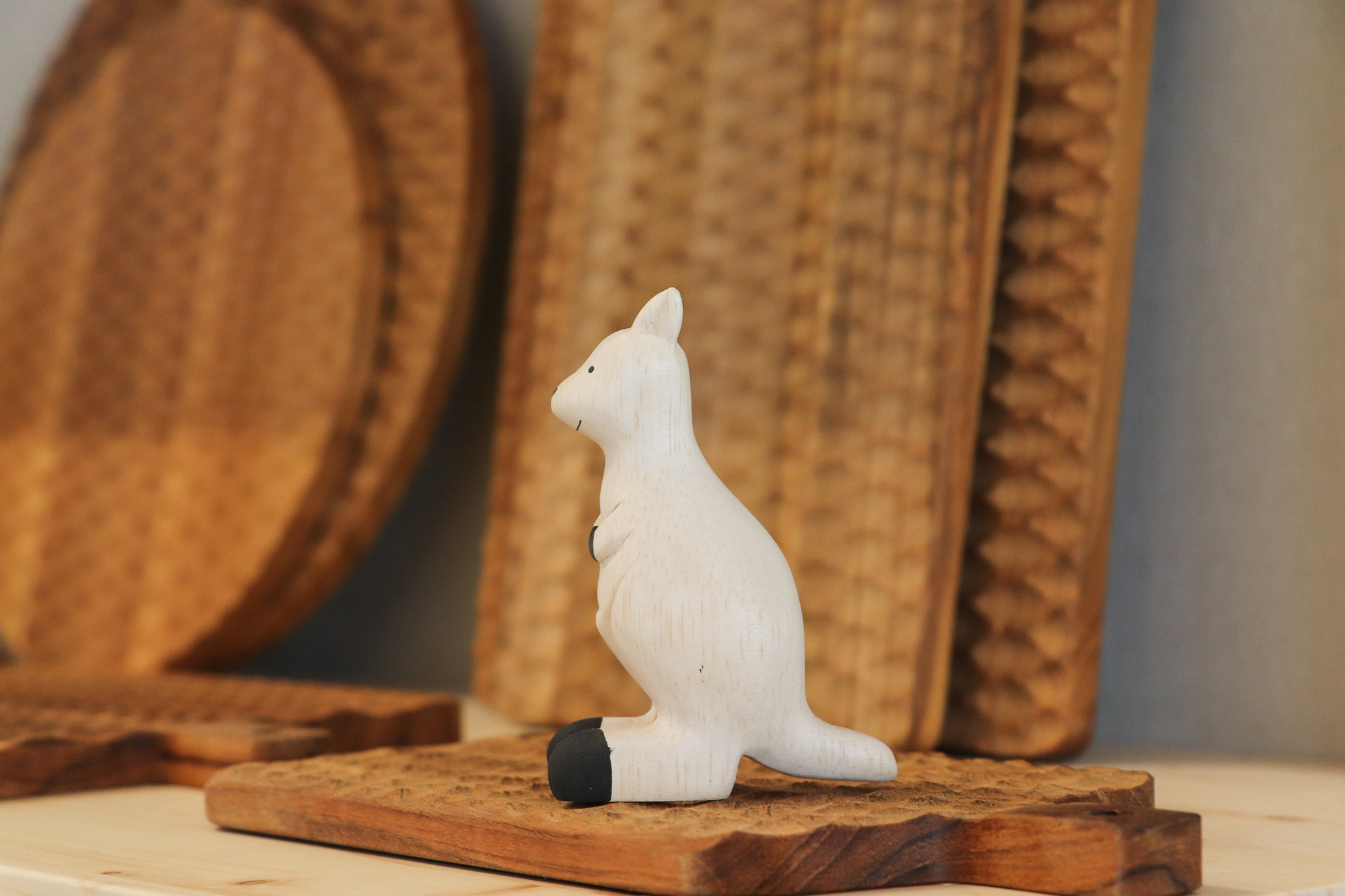 T-lab 袋鼠媽媽 木雕