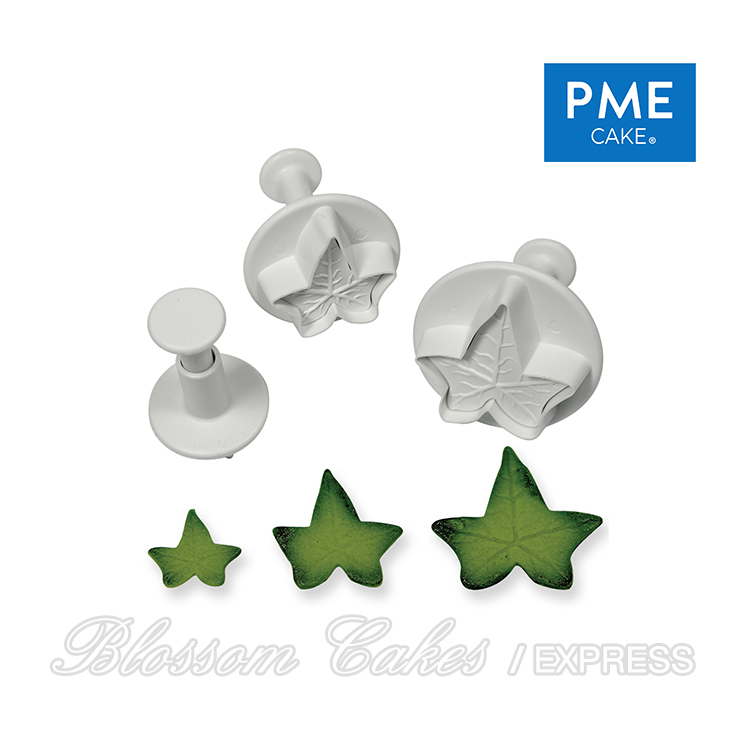 PME Veined Ivy Leaf Plunger Cutters S/M/L, Set of 3