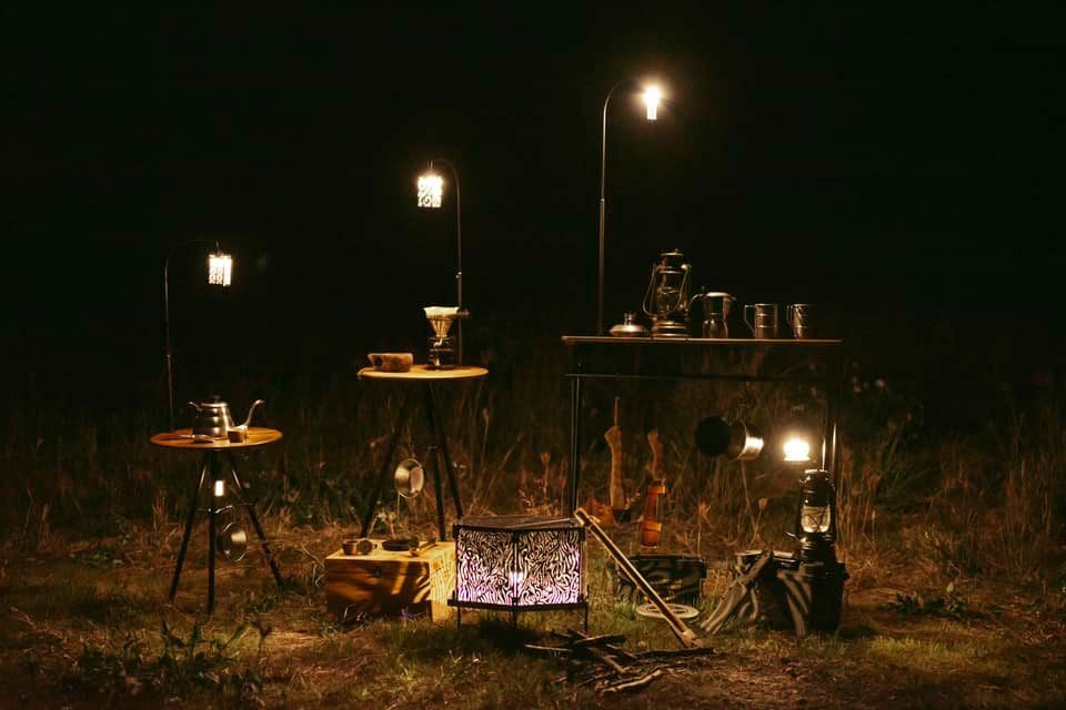 *【日月鉄工所】藍月圓桌(含燈桿) DC23