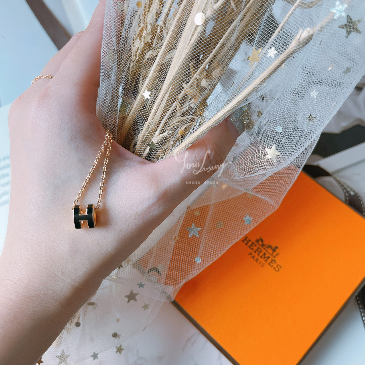 【Luxury】現貨 Hermes 愛馬仕項鍊現貨 mini pop h項鍊 保證正品 全新 愛馬仕 玫瑰金鍊 黑金黑銀白金粉金