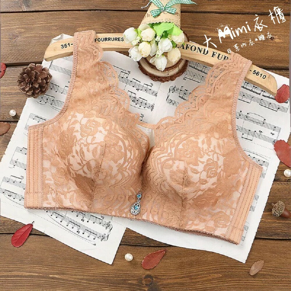 第二套1折-玫瑰蕾絲大罩杯內衣-單內衣