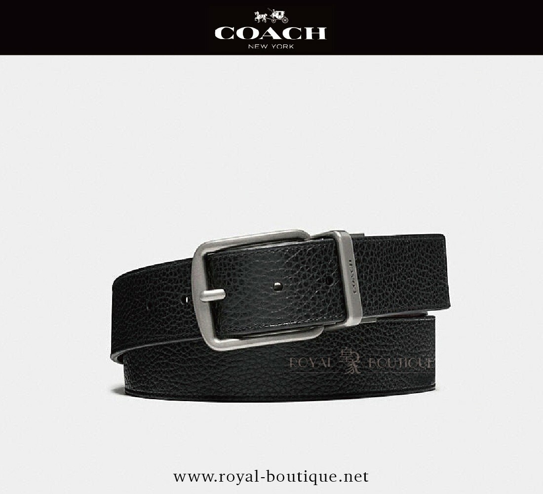 COACH 正反兩用荔枝皮革皮帶