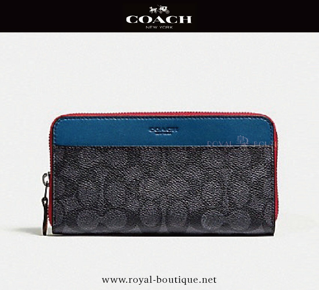 COACH  三色拼接長夾