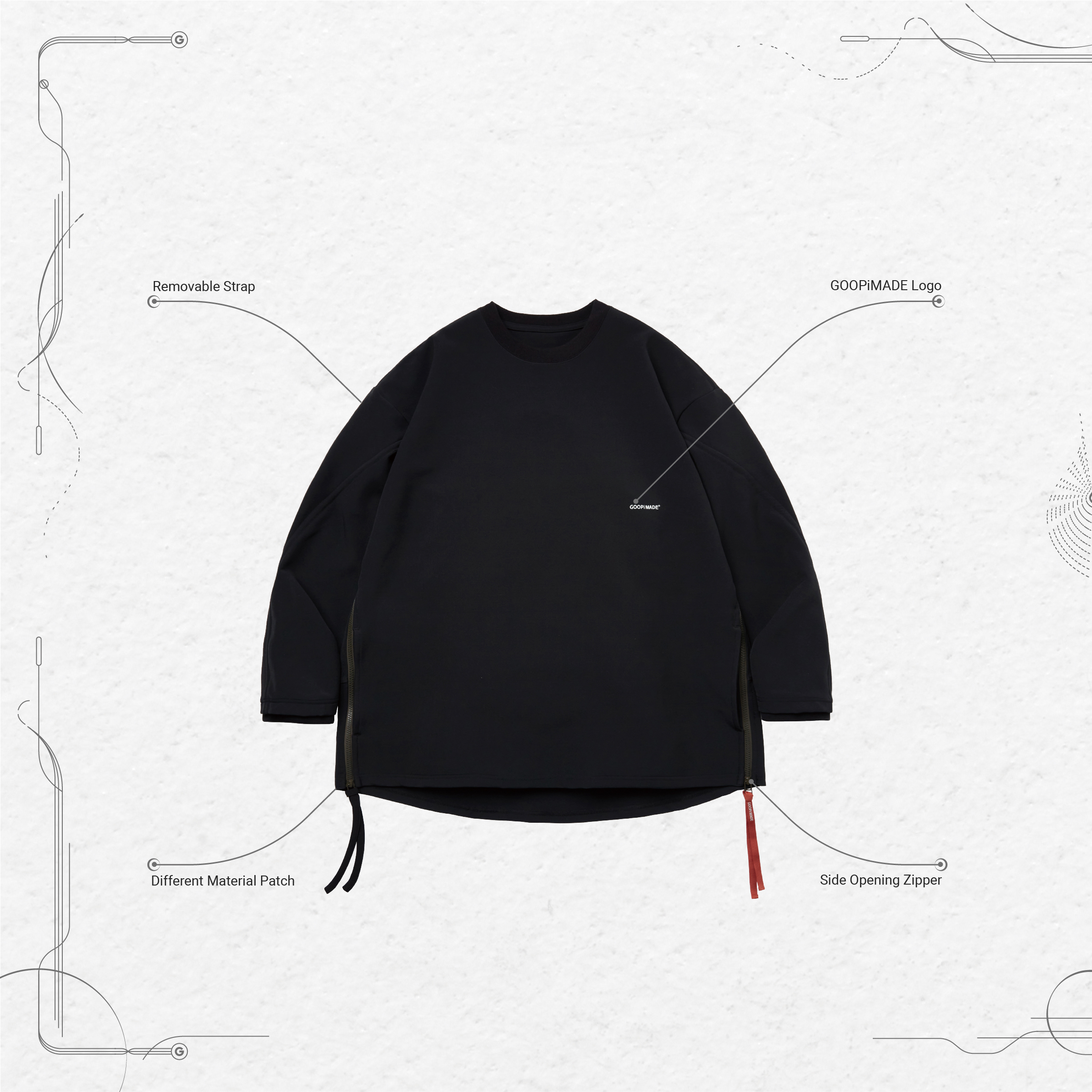 LWN-01 “Fixation” Logo Wide Crewneck - Shadow