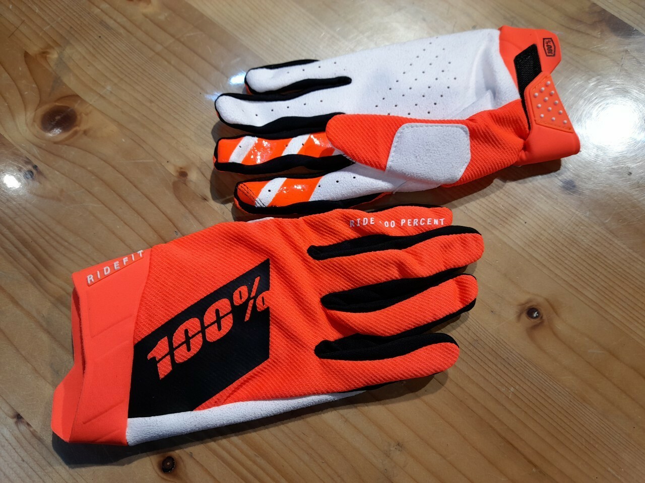 RIDE 100% RIDEFIT FLUO ORANGE 螢光橘 越野 布手套