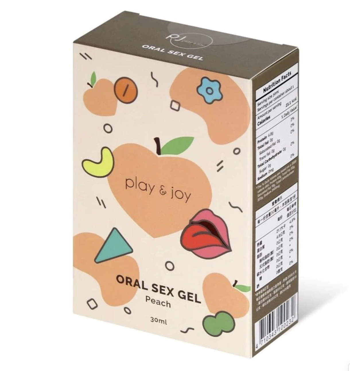 〔台灣熱賣〕 PLAY & JOY 果味口交液 (水蜜桃味/草莓味) 30ML 【素食可食】