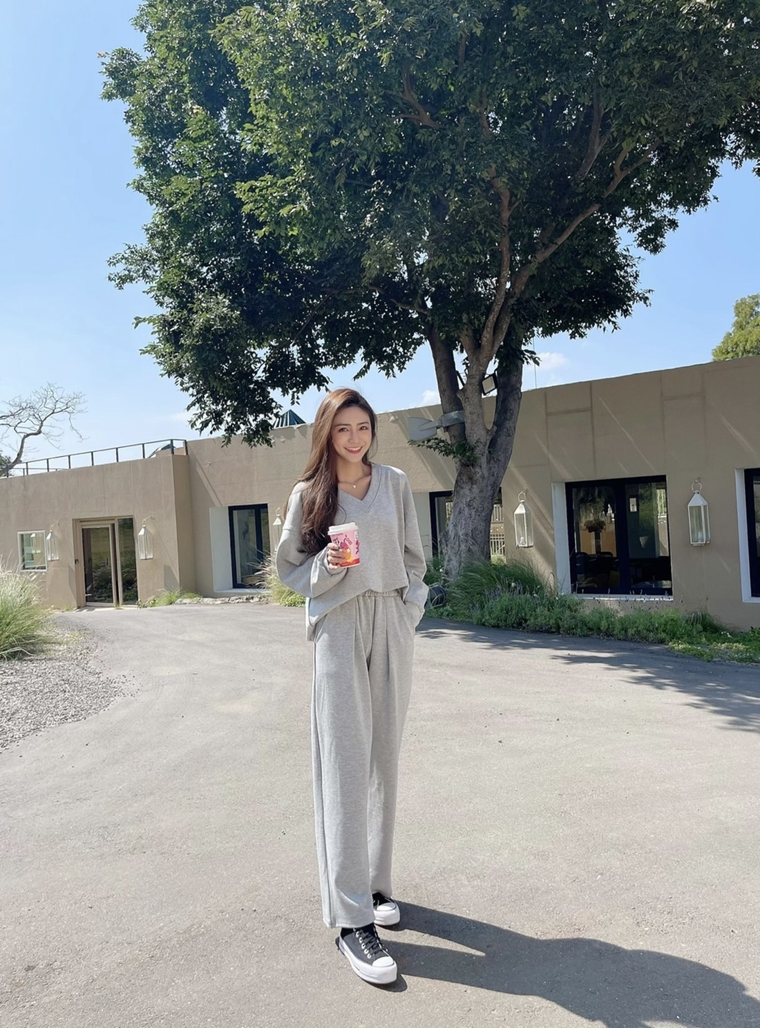 💥闆娘好友看到直接失心瘋］🇰🇷正韓超美休閒氣質超柔軟羅馬布兩件式套裝（質感灰/三色）