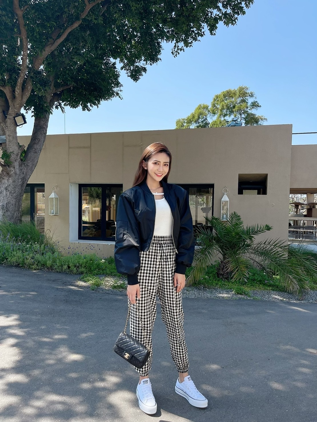 💥屬於女生ㄉ飛行外套］🇰🇷正韓超百搭薄款墊肩logo飛行外套（百搭黑/兩色）