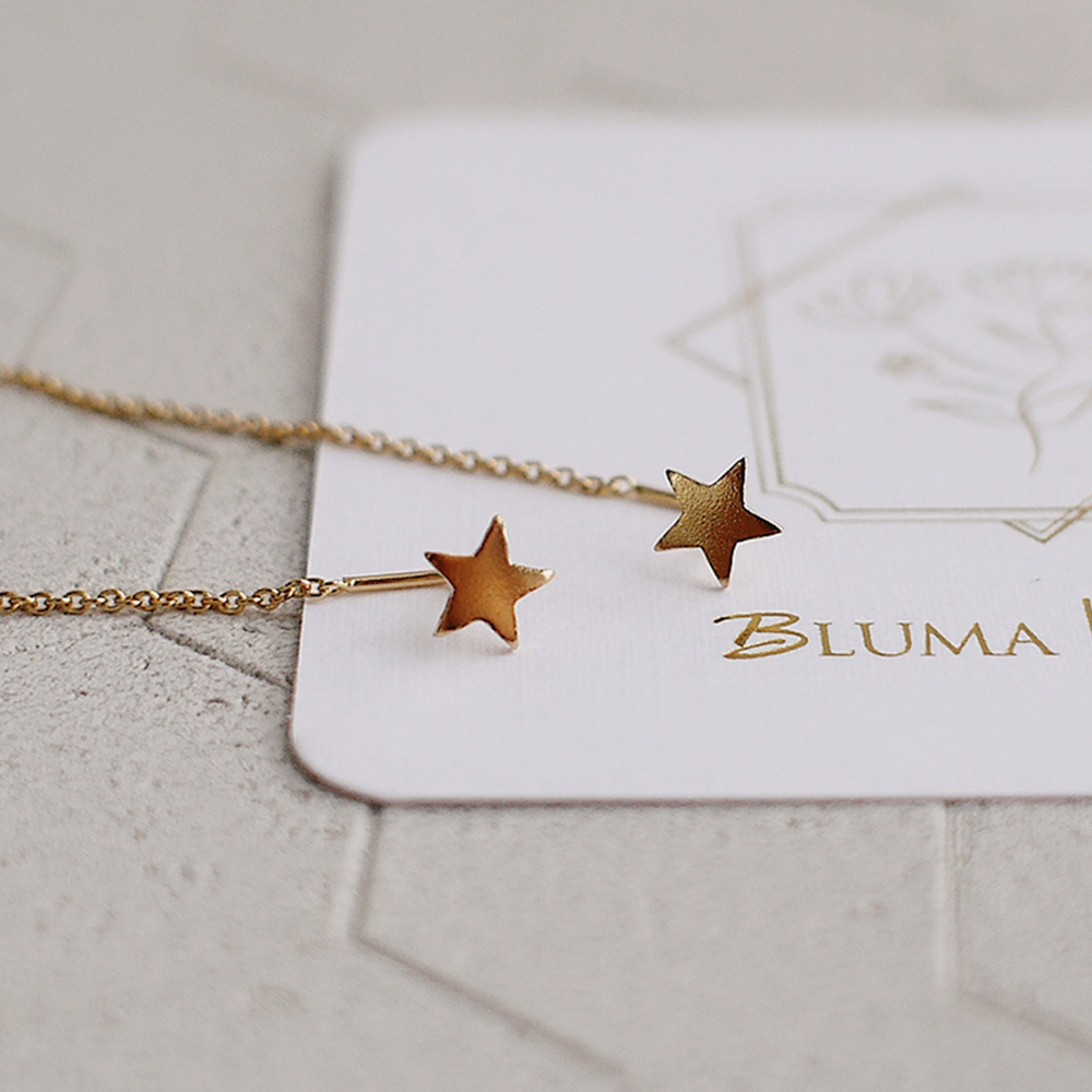 金色星軌耳線式純銀耳環/SE572 垂墜式耳環 優雅簡約 女生禮物 星星耳環 聖誕禮物禮盒