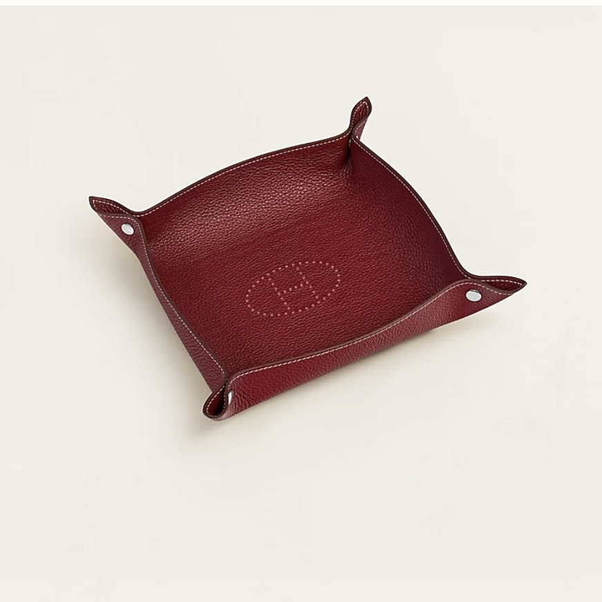 全新HERMES手飾盒, 精品盤, H400060M, 55,胭脂紅TOGO皮, Mises et Relances change tray ,#BRAND NEW #香榭站正品