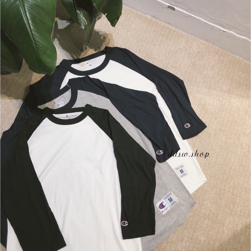 Champion 美版 T137 薄款 牛角 七分袖