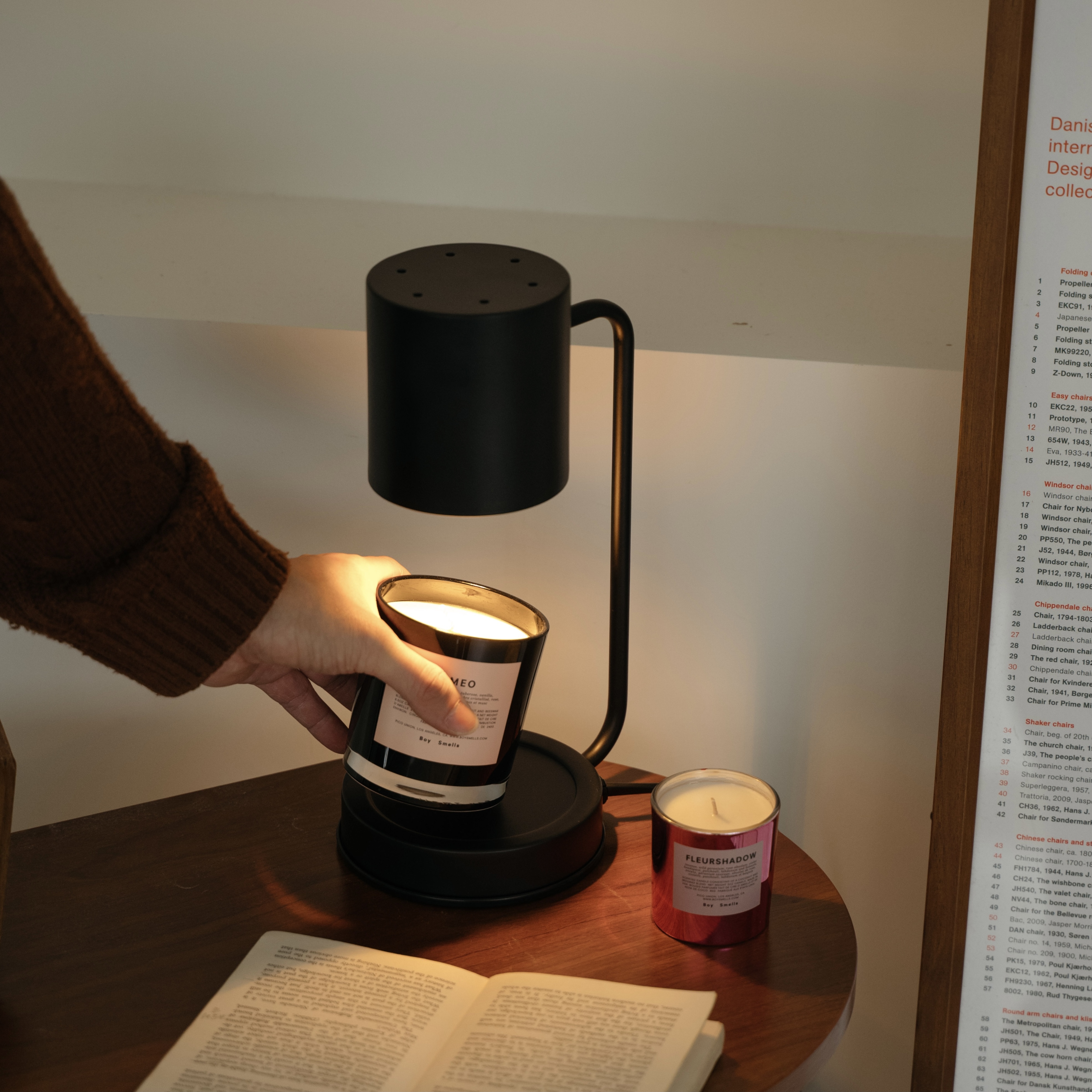 韓版簡約款 (黑色) 融蠟燈 香氛蠟燭暖燈 - HOOOME