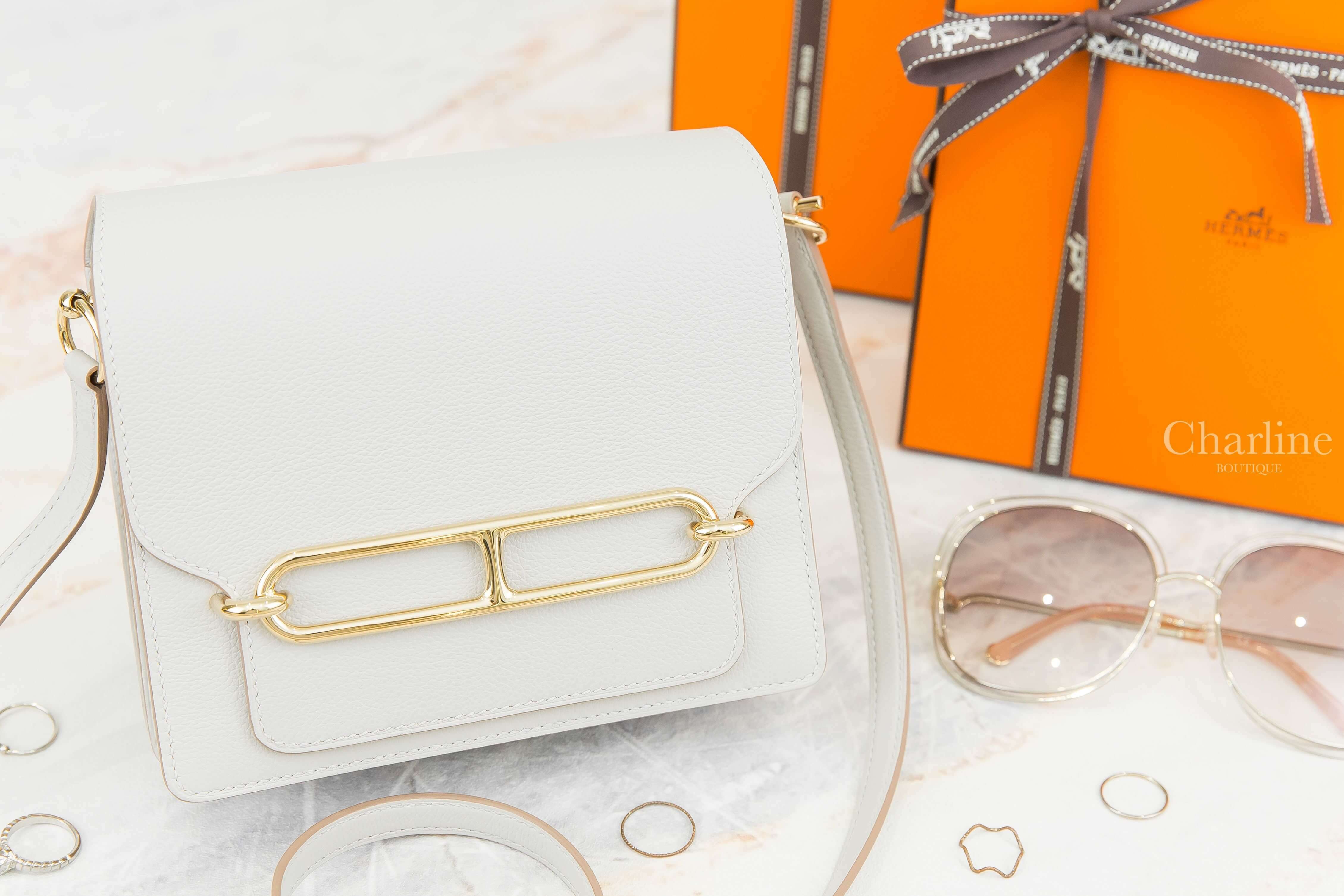 Hermès Roulis Mini Bag 80 Gris Perle Evercolor Z刻珍珠灰金釦肩背包-Charline Boutique 精品代購