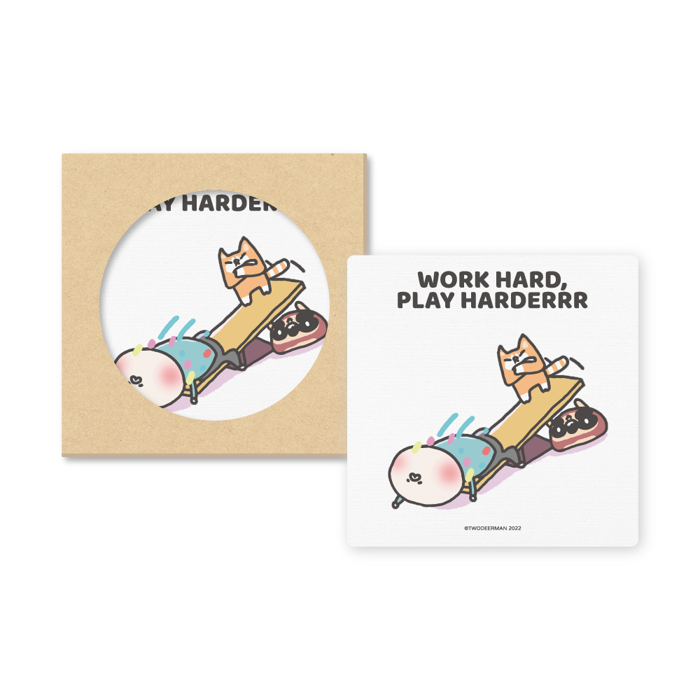 陶瓷吸水杯墊「王金發與泥鰍還有咪咪版」