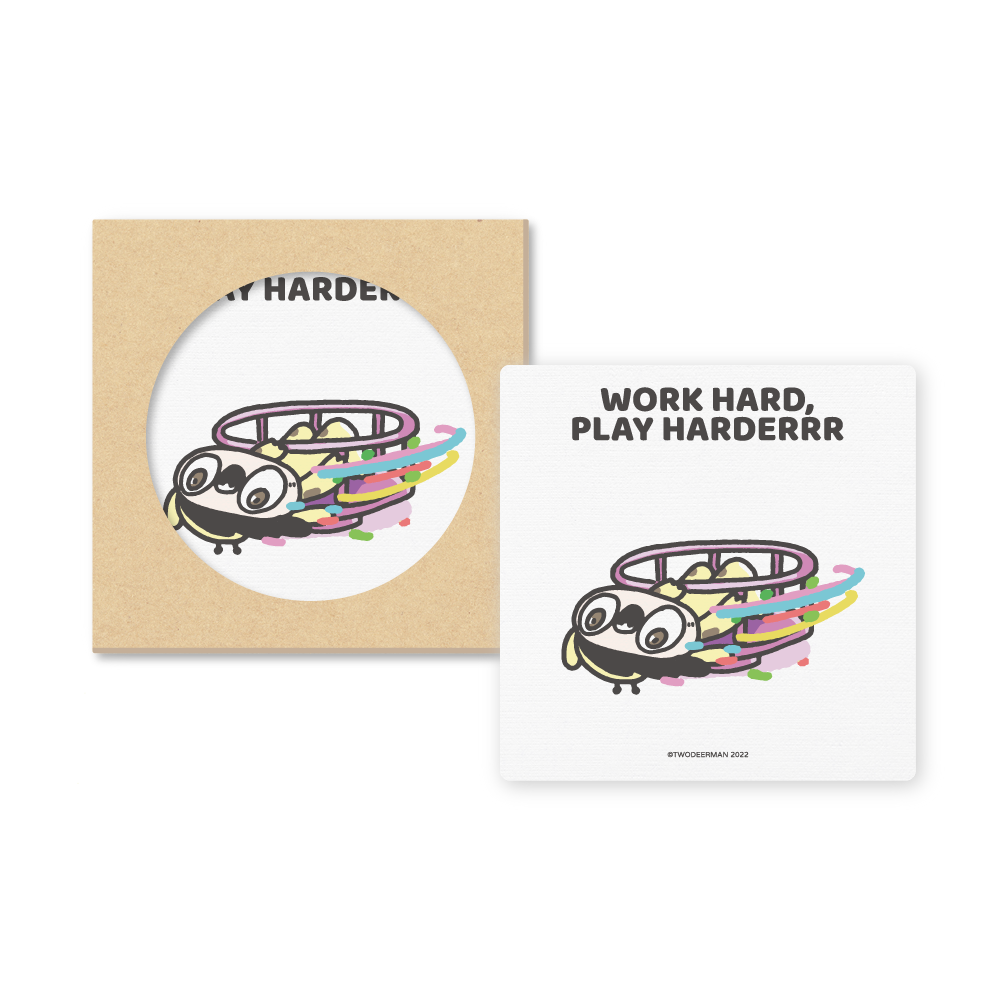 陶瓷吸水杯墊「旋轉鹿人版」