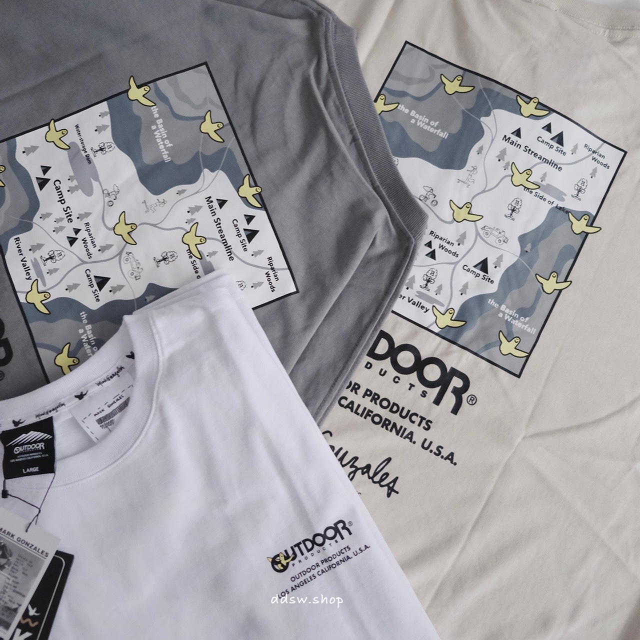 Mark Gonzales 短袖 國外限定 OUTDOOR聯名款 胸前LOGO 地圖背圖