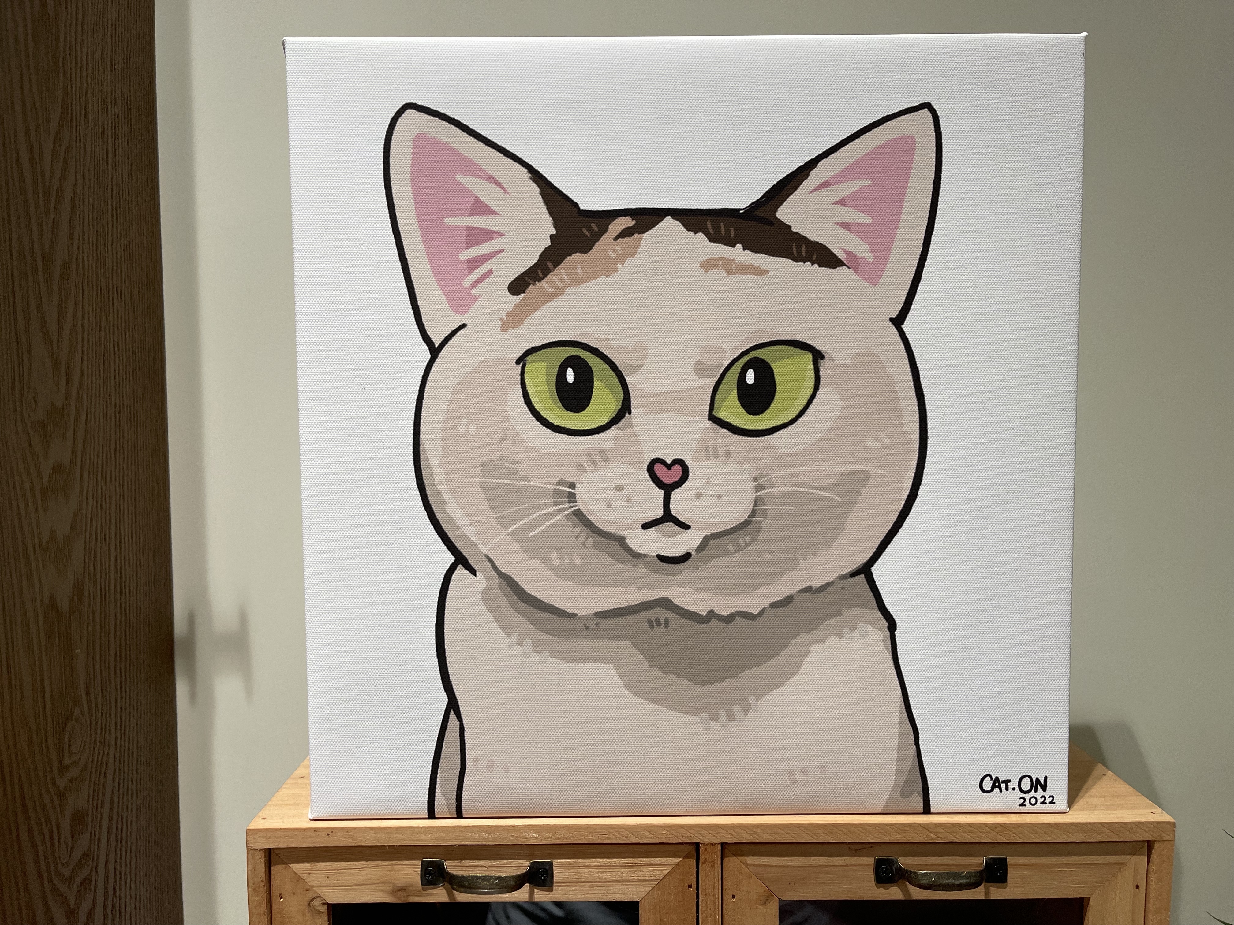 GuluPet 訂製主子無框油畫 by 貓岸插畫 Cat.On