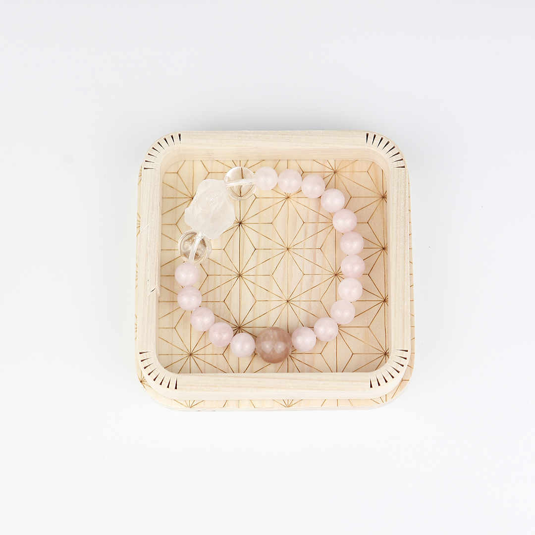 072109七輪調和手串/白晶粉晶/天然晶石/能量石/原生態/療癒
