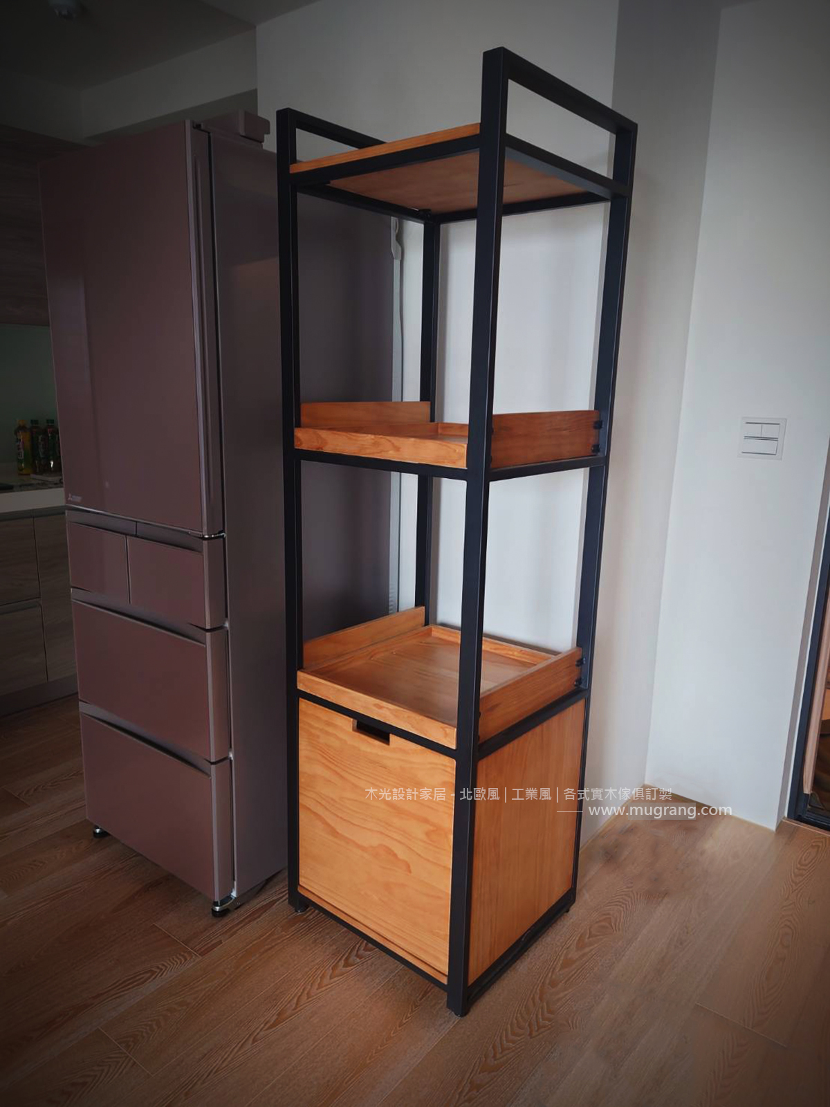 美式實木抽屜收納電器櫃(可訂製)