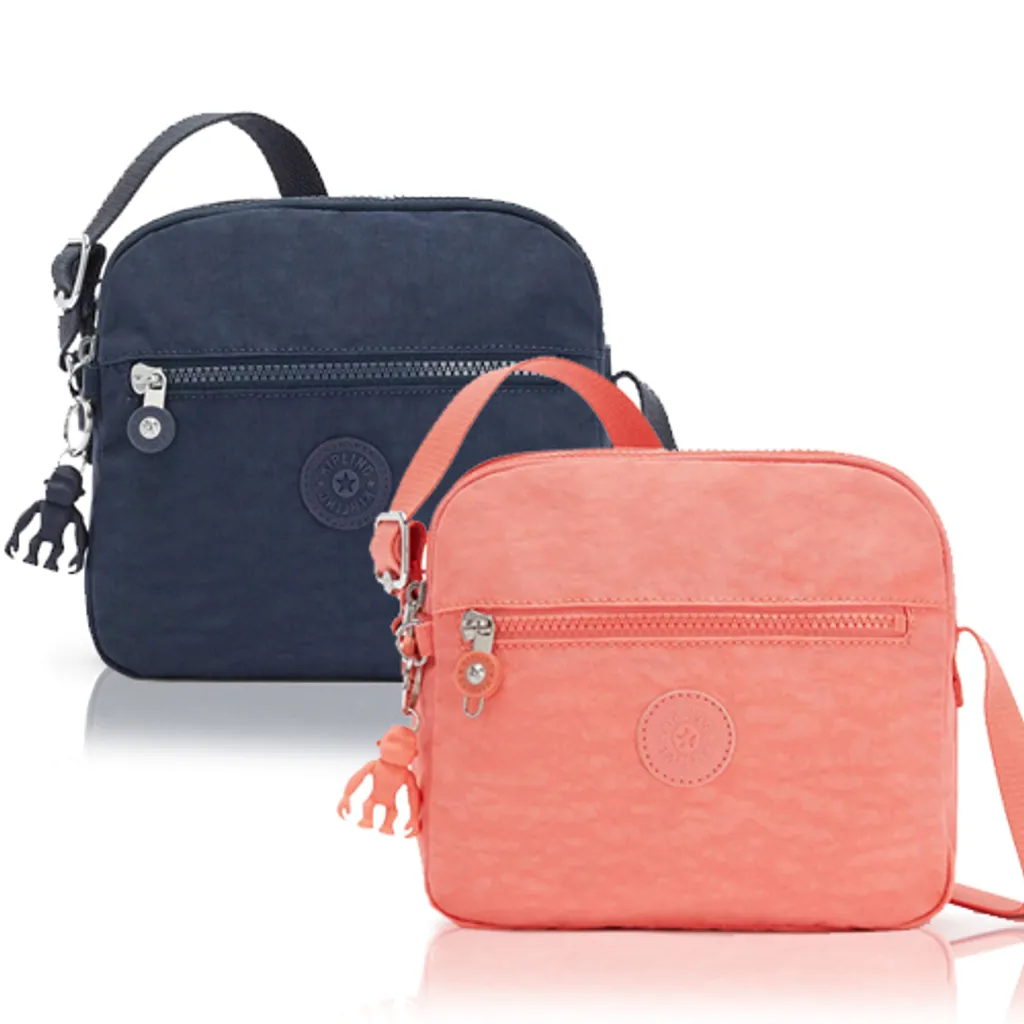 Kipling 尼龍拉鍊三層包 塑膠猴 二色可選 鮮拾