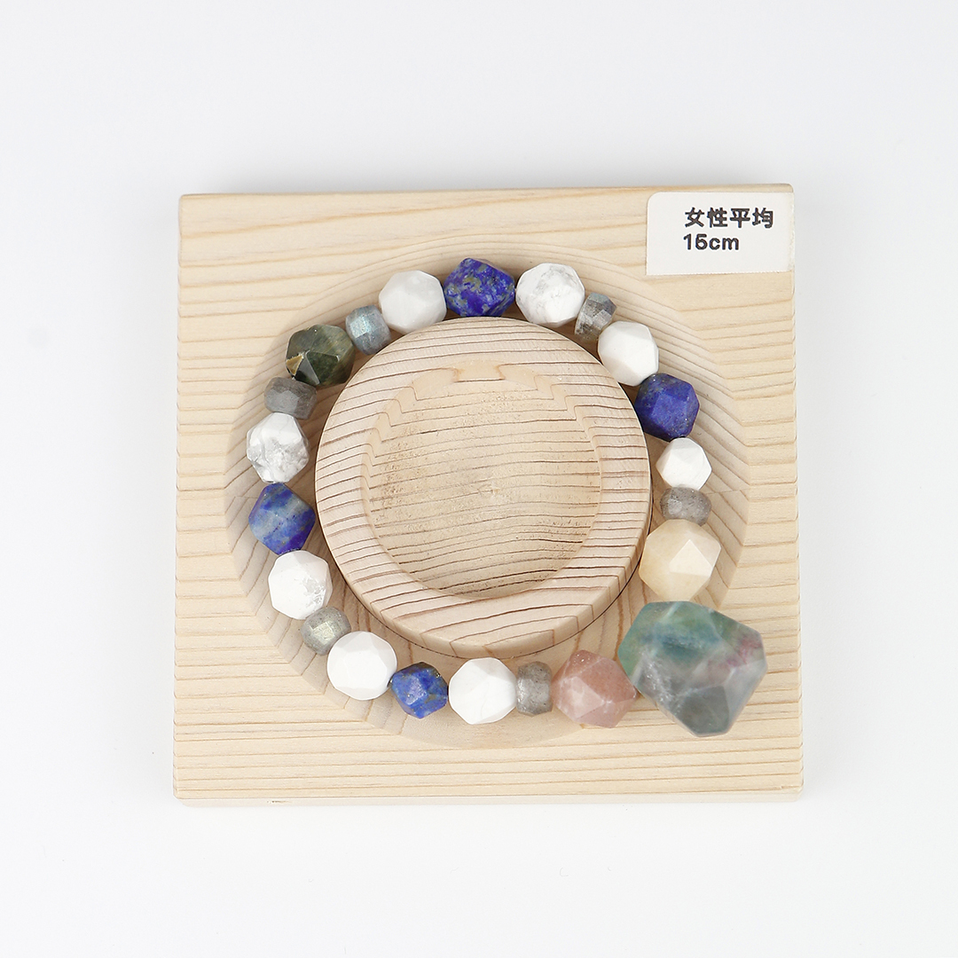072114七輪調和手串/螢石拉長石/天然晶石/能量石/原生態/療癒