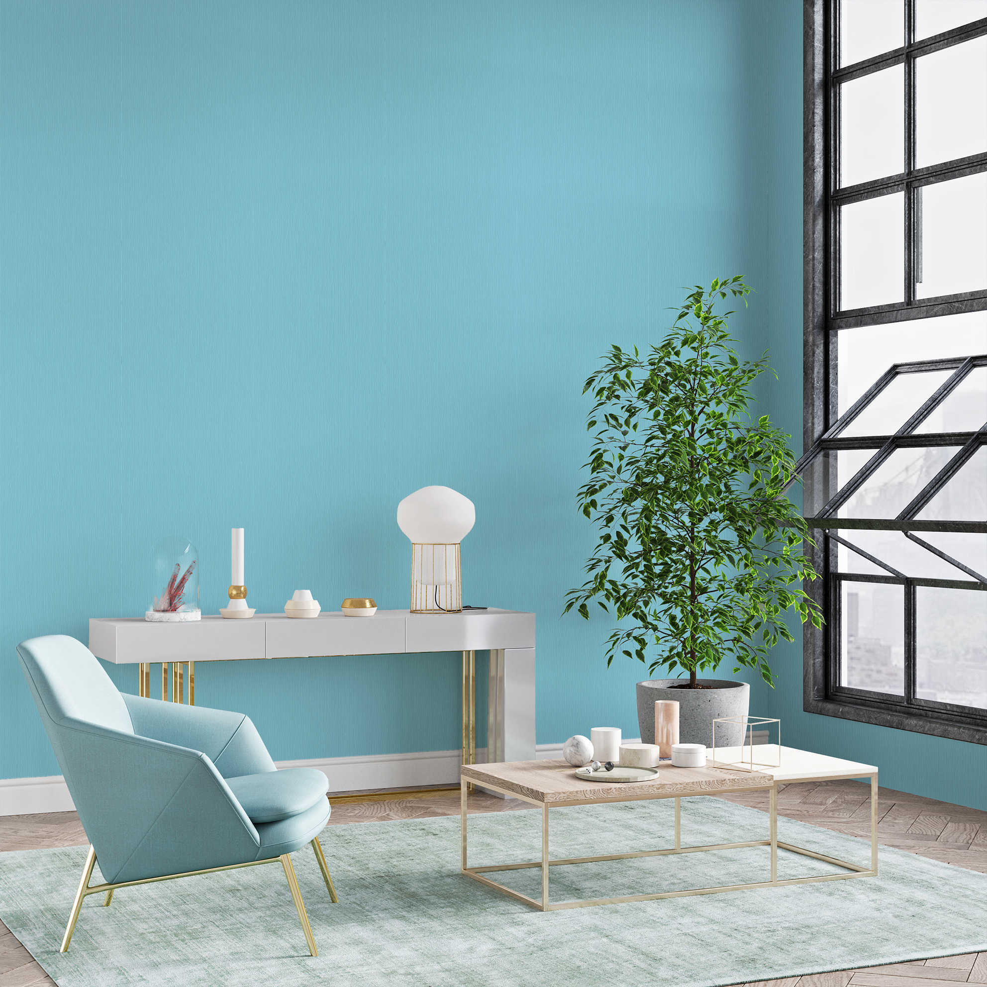 美牆壁布//輕親馬卡藍(約1.5坪/捲)