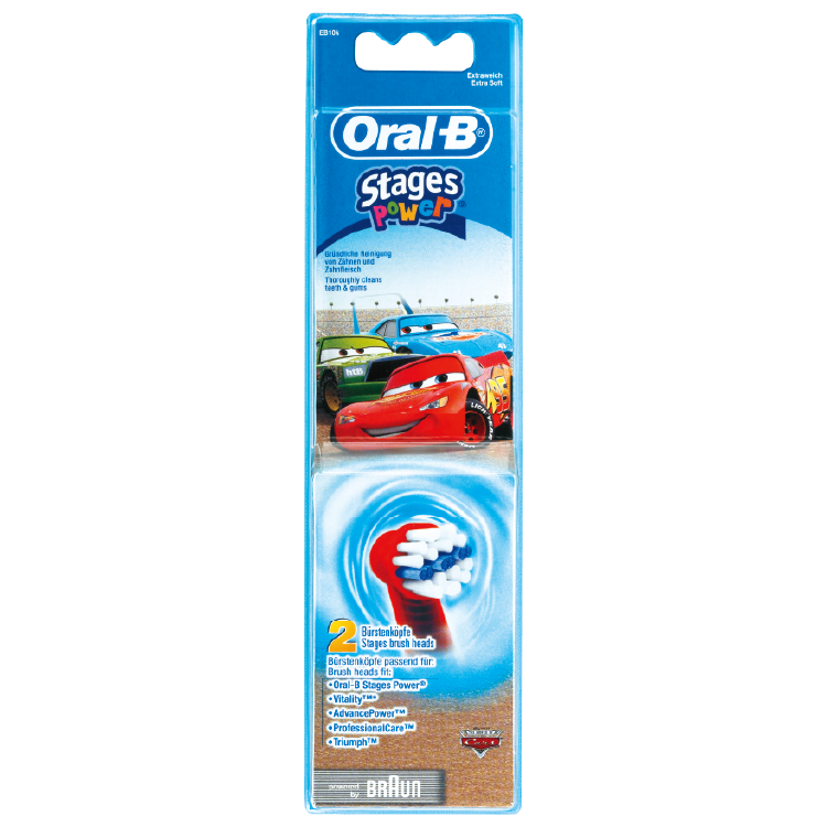 【ORAL-B】歐樂BEB10-2兒童迪士尼刷頭-賽車總動員(2入)
