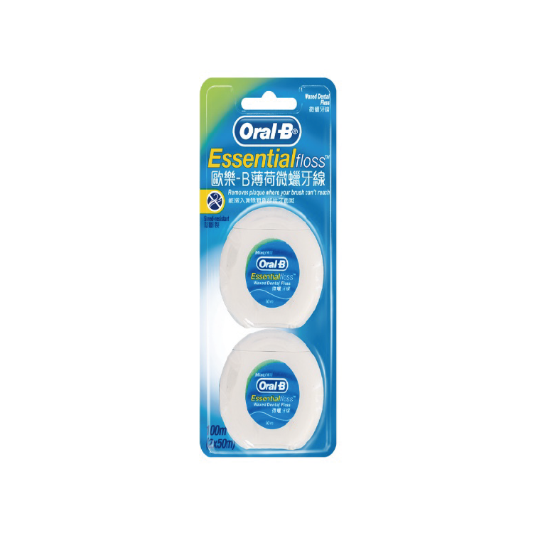 【ORAL-B】歐樂B薄荷微蠟牙線50M (2入裝 )