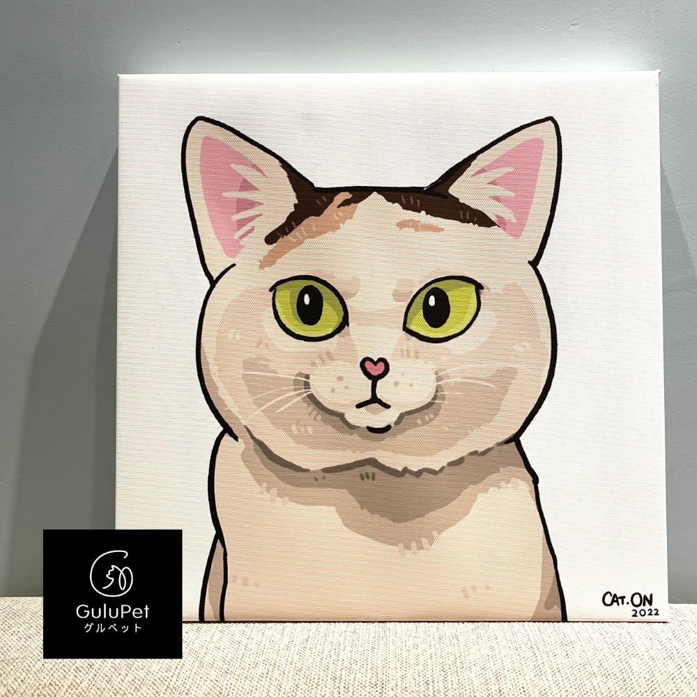 GuluPet 訂製主子無框油畫 by 貓岸插畫 Cat.On