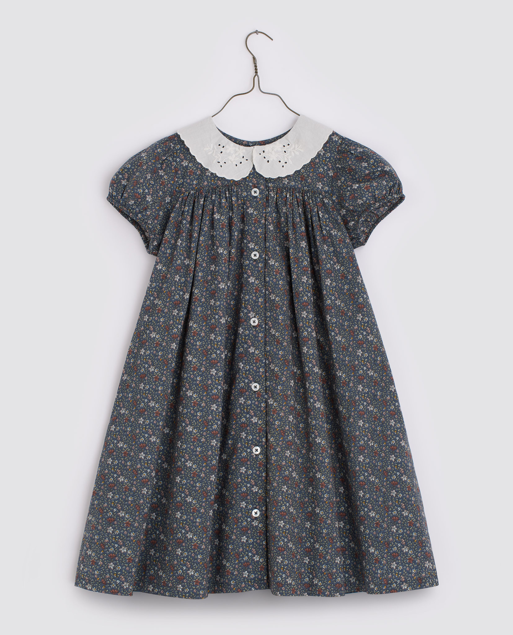 LITTLE COTTON CLOTHES - Alma Dress（Cottage Floral on Blue）