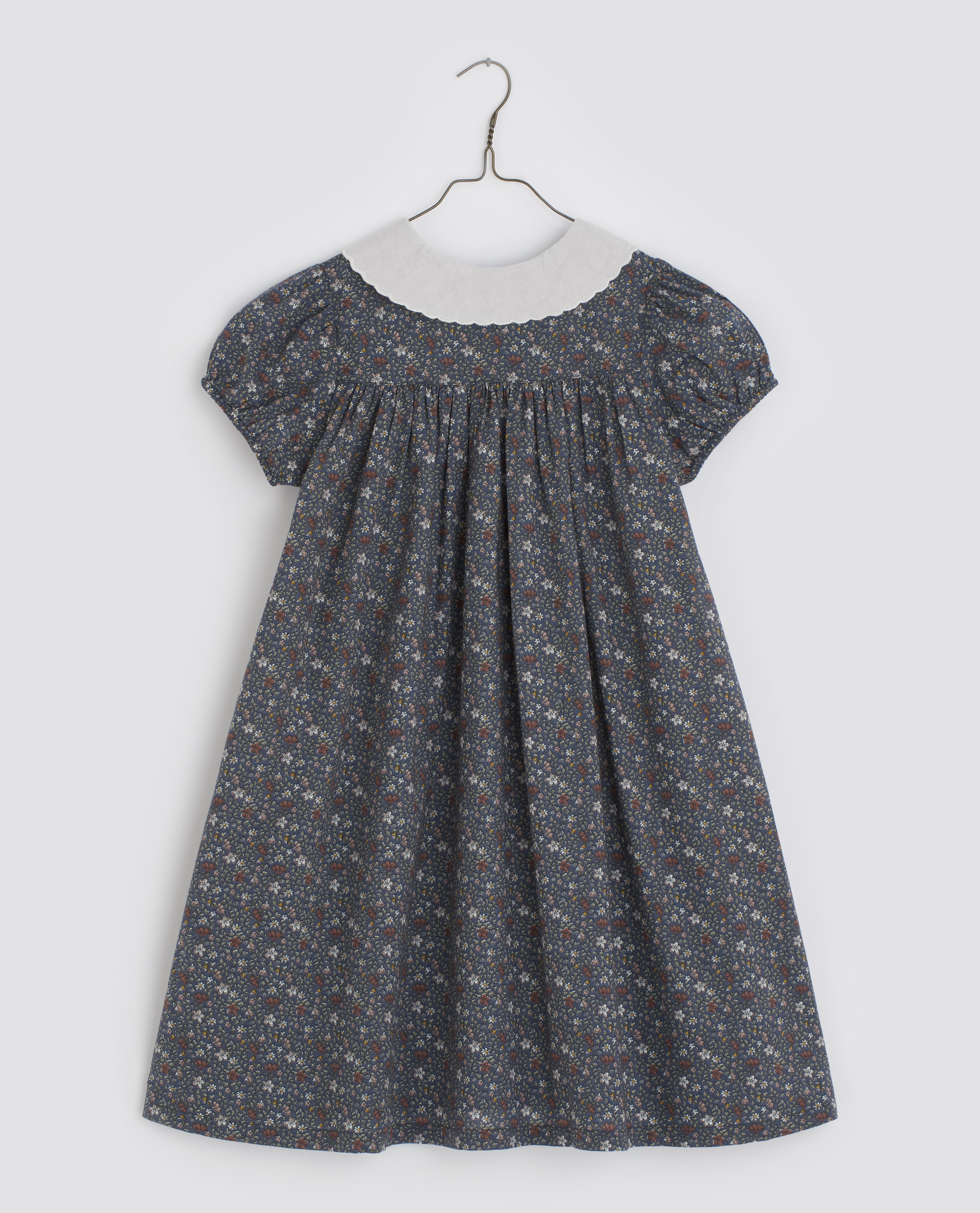 LITTLE COTTON CLOTHES - Alma Dress（Cottage Floral on Blue）