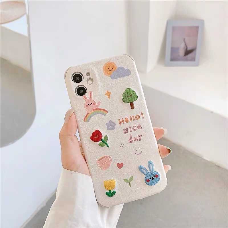 Embroidery Cartoon iPhone Casing