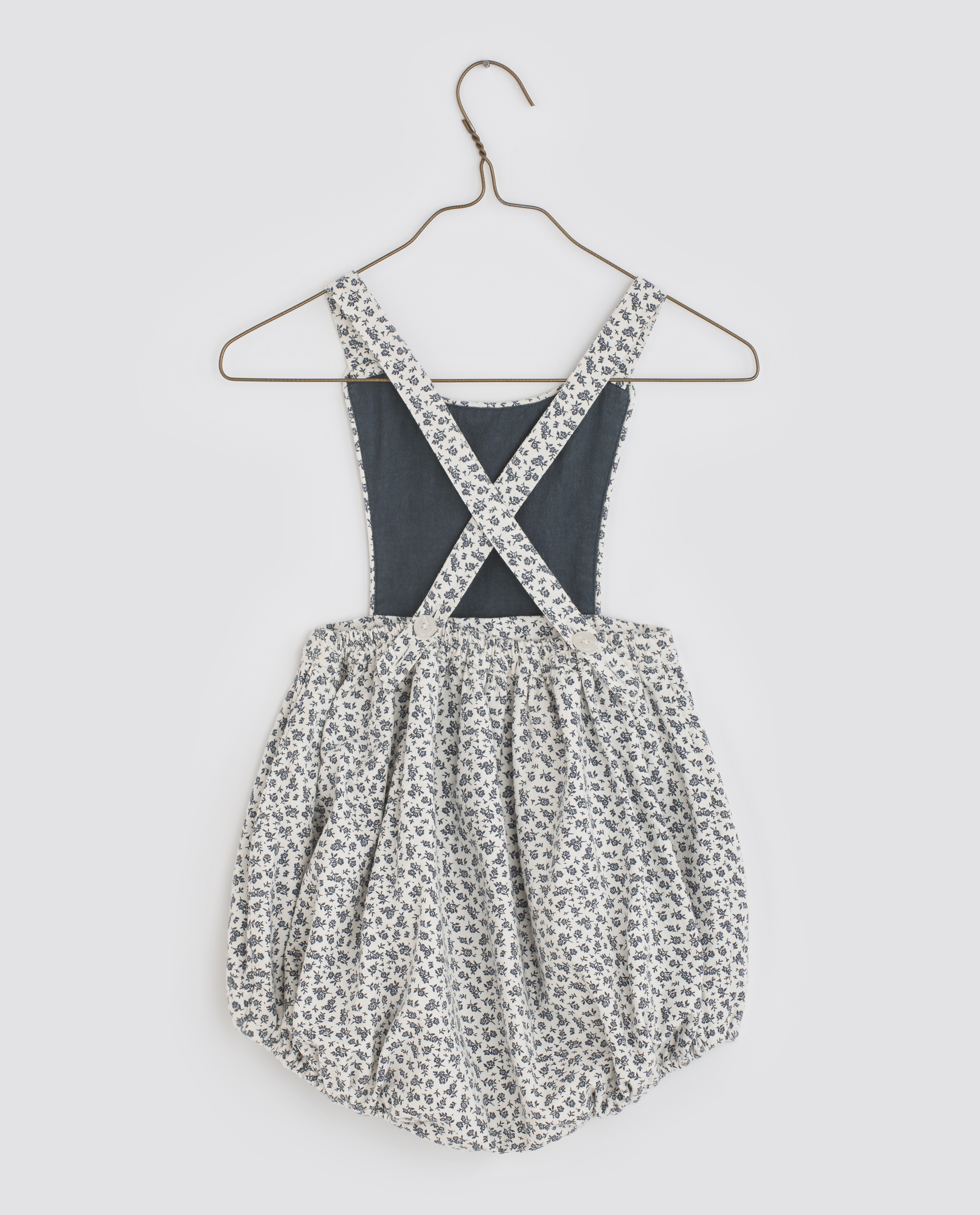 LITTLE COTTON CLOTHES - Dhalia Romper（Anemone Floral in Blue）