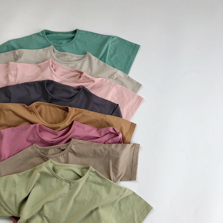 夏季百搭八色素色tee