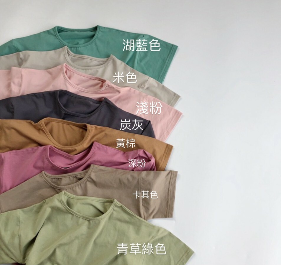 夏季百搭八色素色tee