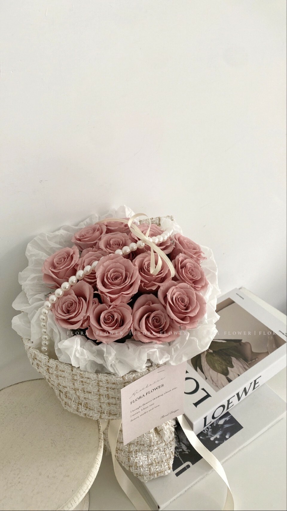 俄羅斯雲朵永生花束-192珍珠雲朵玫瑰花束