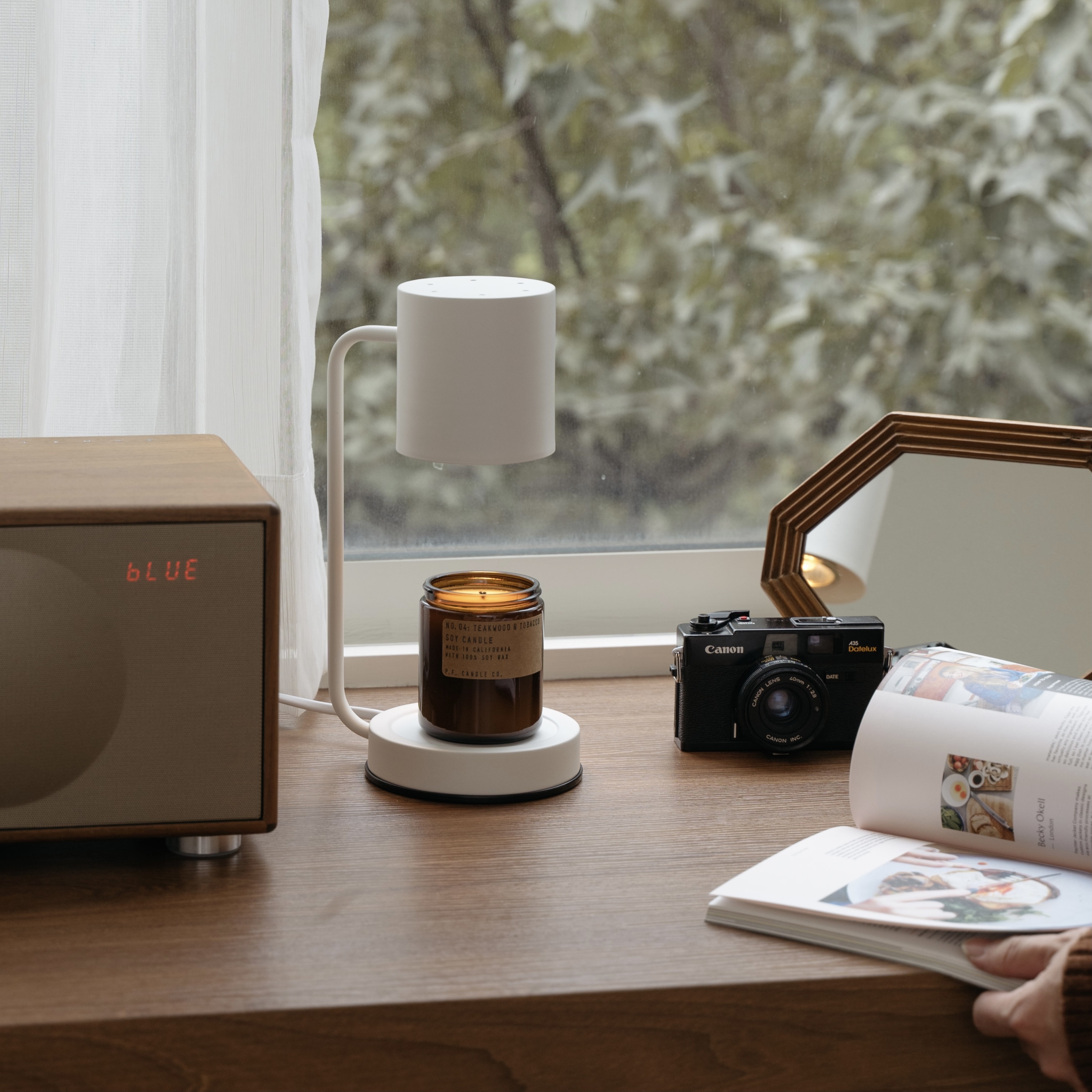 韓版簡約款 (白色) 融蠟燈 香氛蠟燭暖燈 - HOOOME