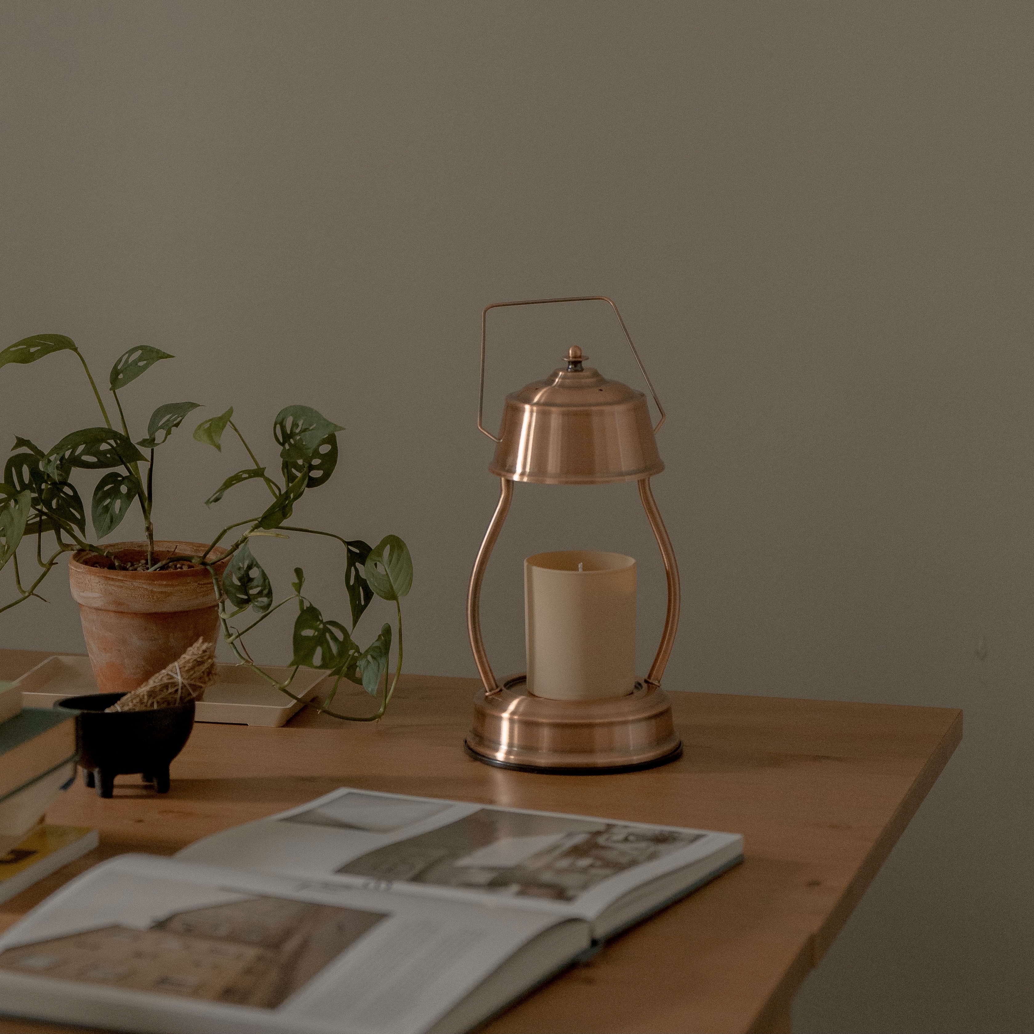 復古款 (紅銅色) 融蠟燈 香氛蠟燭暖燈 - HOOOME