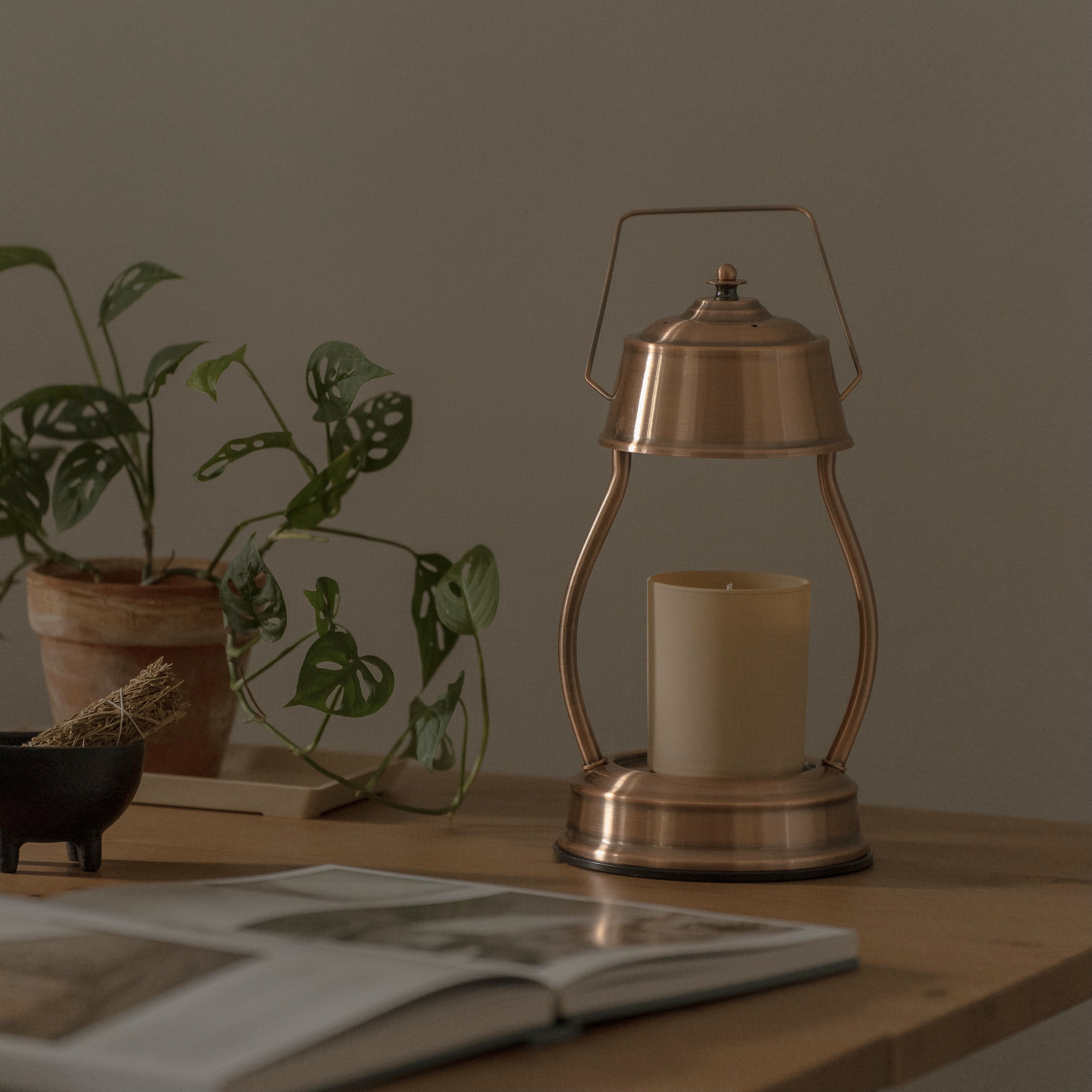 復古款 (紅銅色) 融蠟燈 香氛蠟燭暖燈 - HOOOME