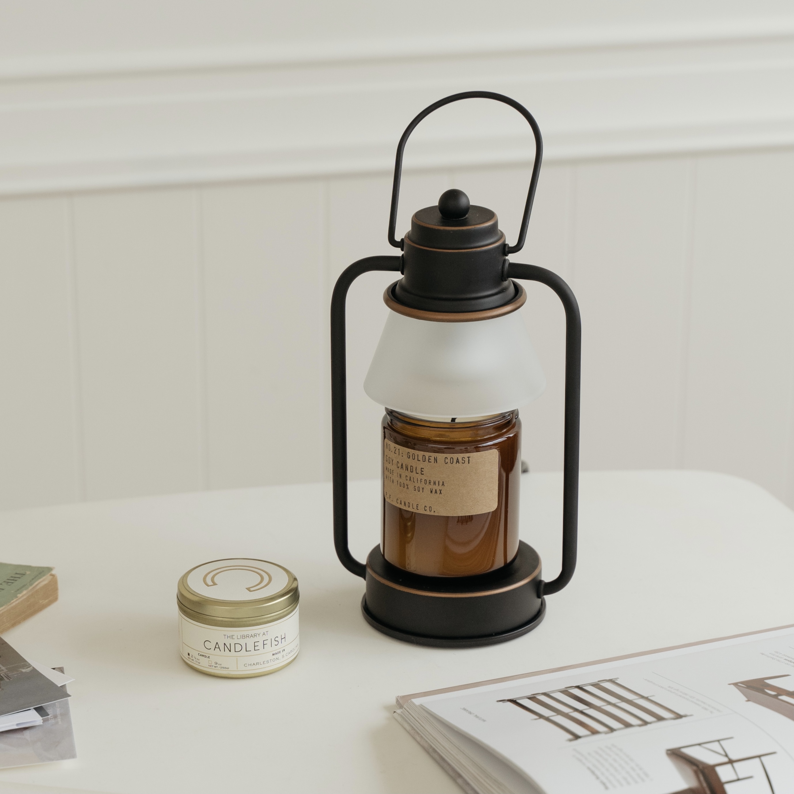 復古霧面玻璃款 (霧黑色) 融蠟燈 香氛蠟燭暖燈 - HOOOME