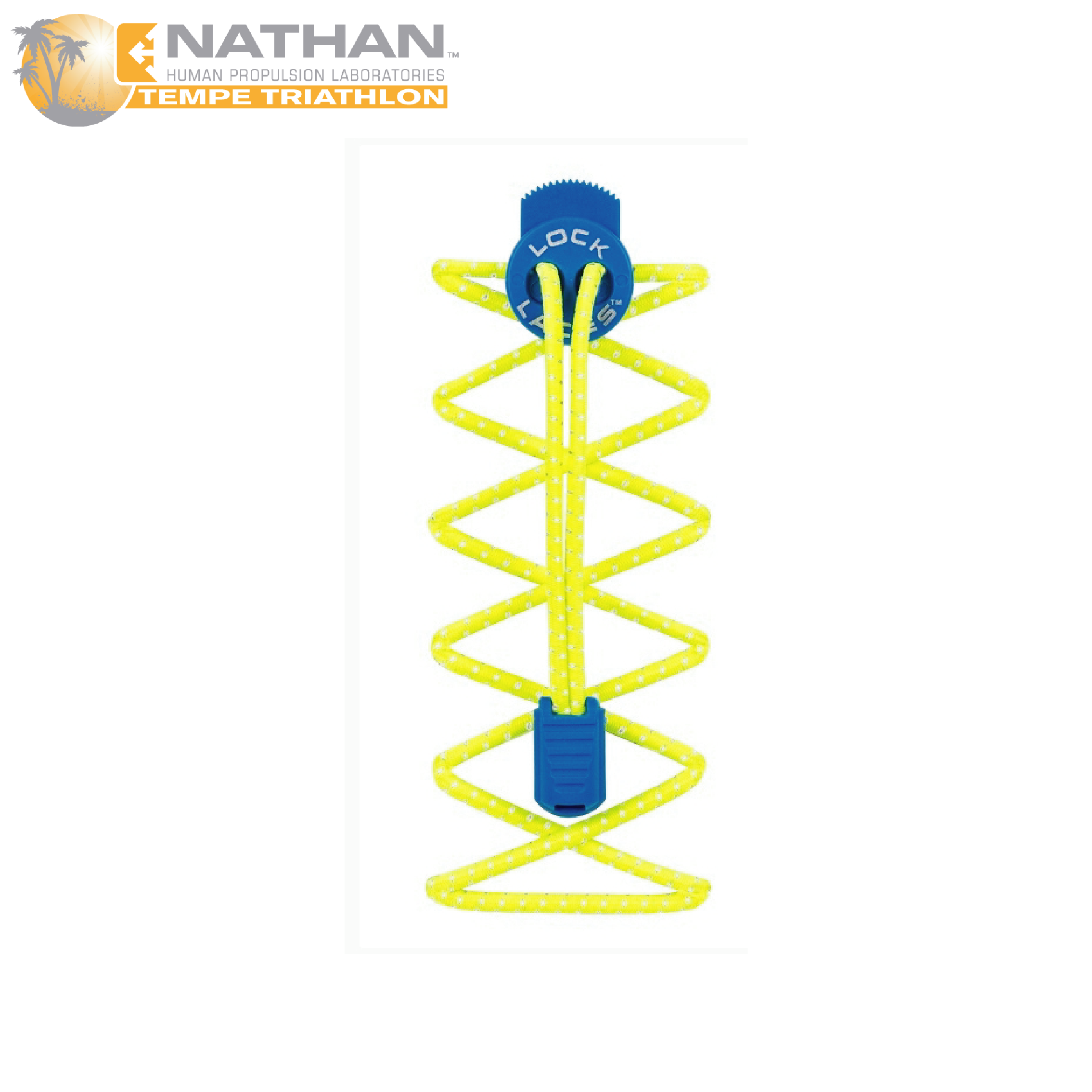 NATHAN 美國 Lock Laces快扣鞋帶(反光綠) 適用所有運動鞋/長度可修剪/高彈性材質/穩定耐用/快速穿脫79NA1161NNYEB