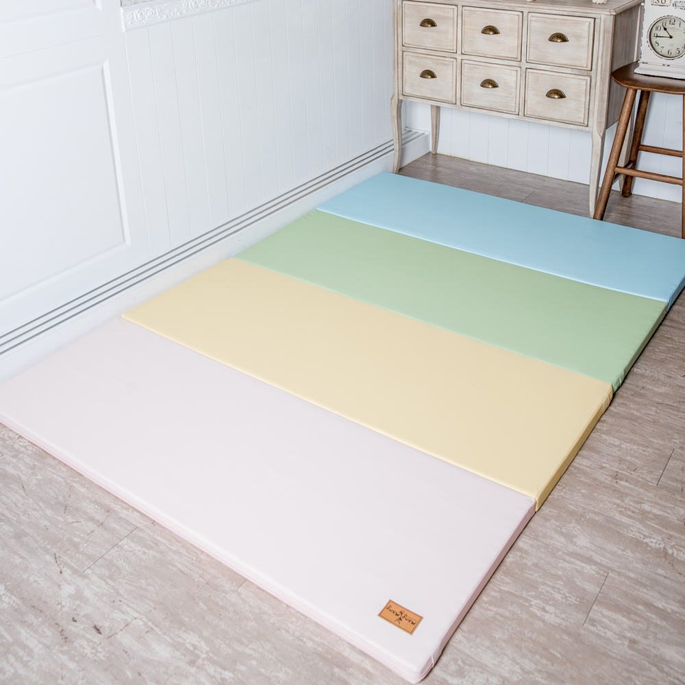 兒童4cm抗菌摺疊地墊(四折200L款)-粉嫩色