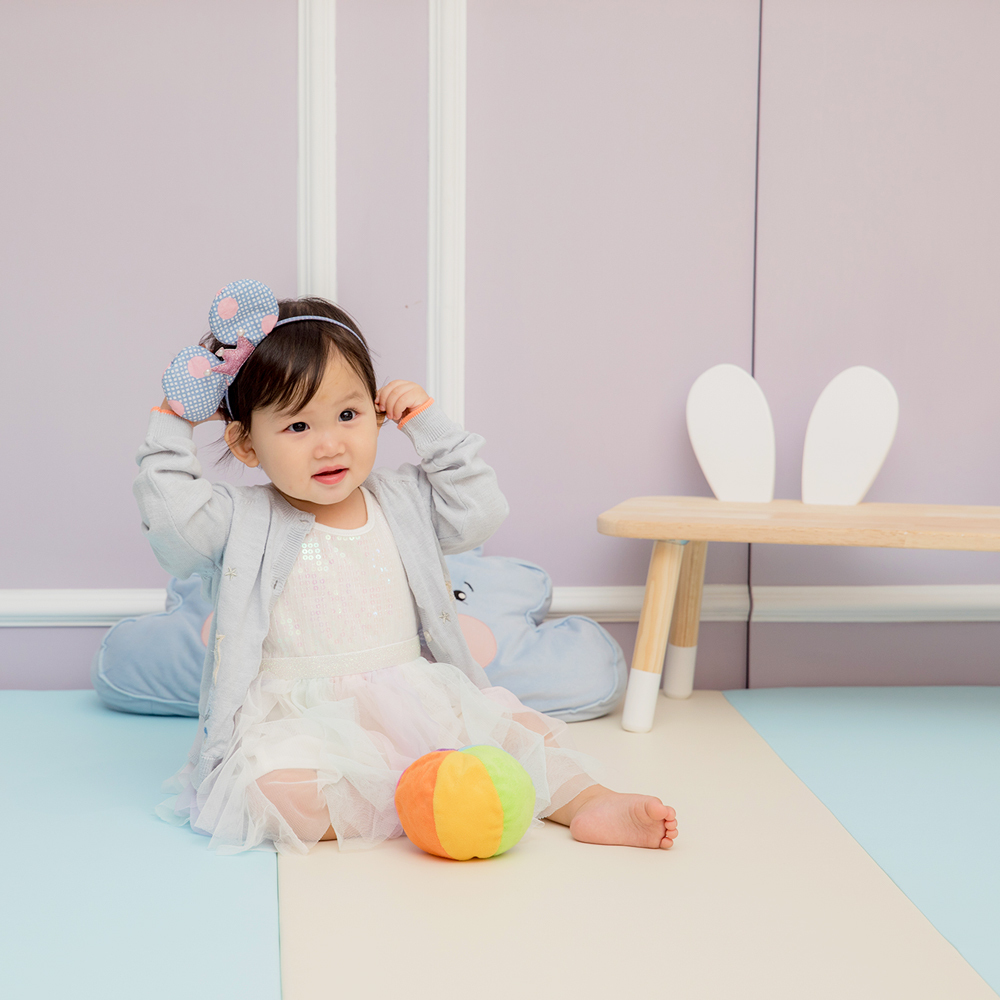 兒童4cm抗菌摺疊地墊(四折200L款)-鋼琴藍